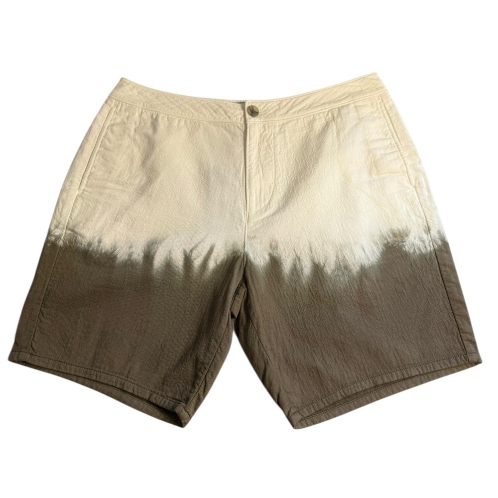 Paige Avila Short White French Press Brown Dip Dye Mens Size‎ 33 M087J42-5482